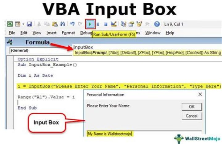 How do I use InputBox in VBA?