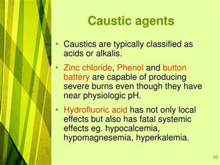What are caustic agents?