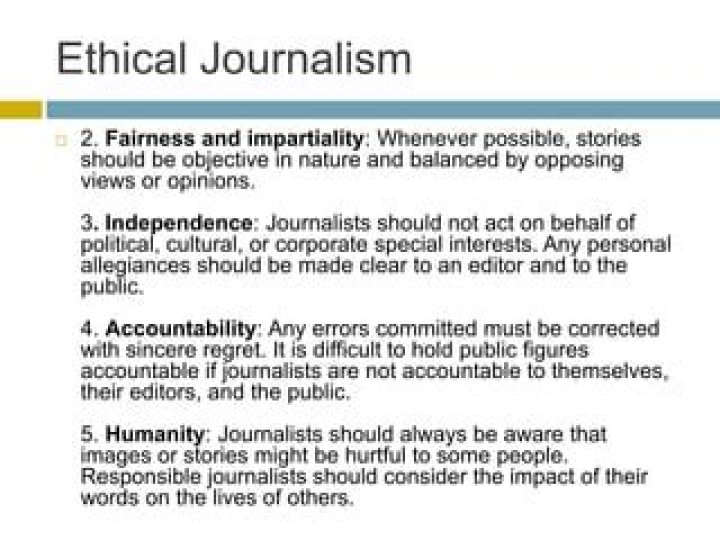 What are the principles of objective journalism?
