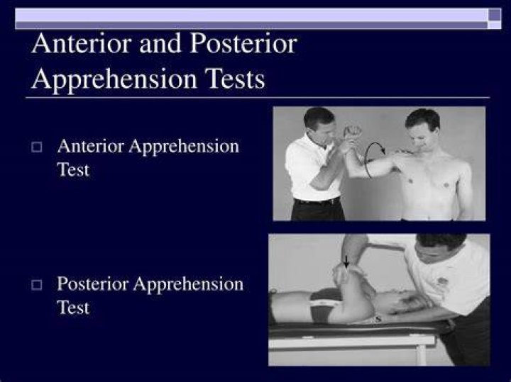 What does the anterior apprehension test determine?