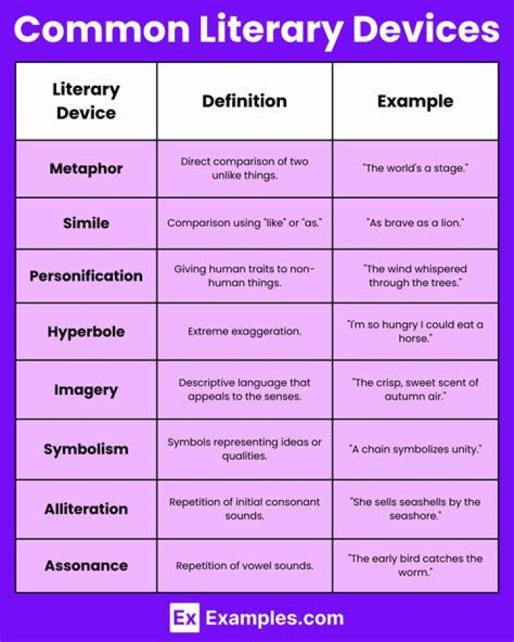 What is literary devices and examples?