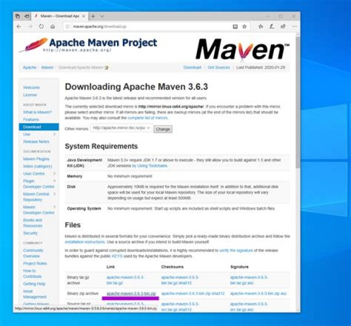 Where is Maven located in Windows?